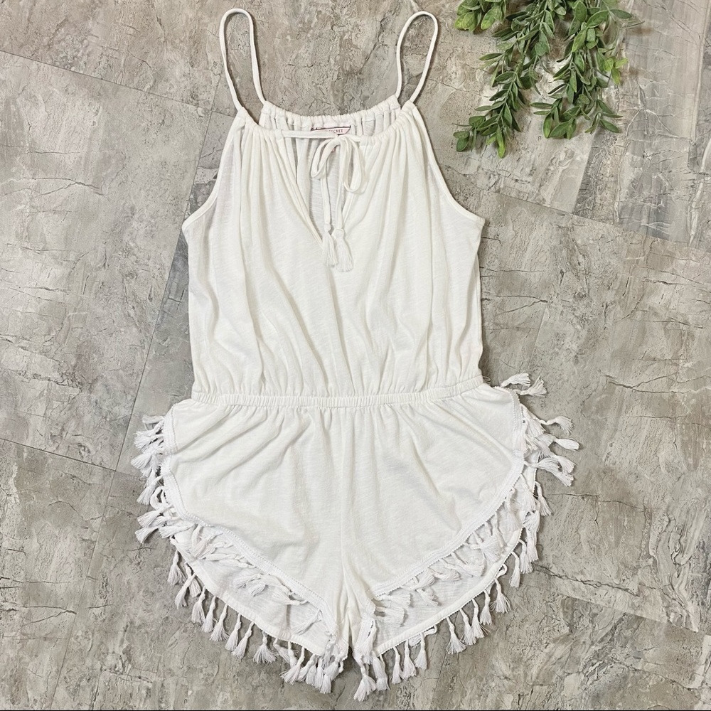 VS White Tassel Romper Swimsuit Cover-Up Small